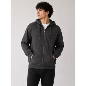 RoadBlock Mens Zip Up Hoodie Sweatshirt Small Heather Dark Gray Athleisure Gorp